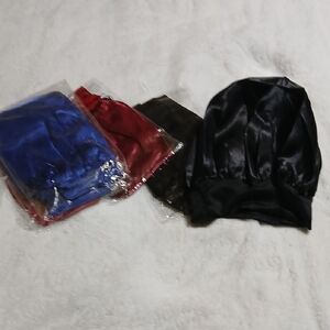 Kids Satin Sleep Cap - Black